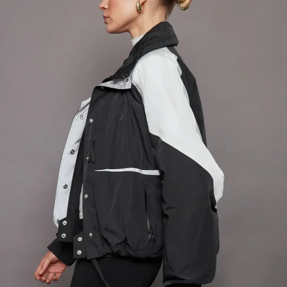 Esme Anorak - Black/ Soft White/ Reflective × 1 Black and White Women's Jacket - Picture 3 of 9